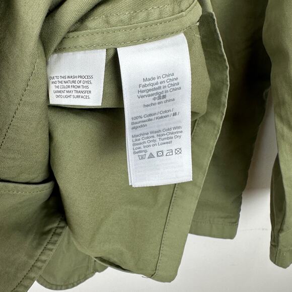 J.Crew Blazer Jacket Chino Cotton Oversized Gold Buttons Olive Green XS NWT - Picture 12 of 13